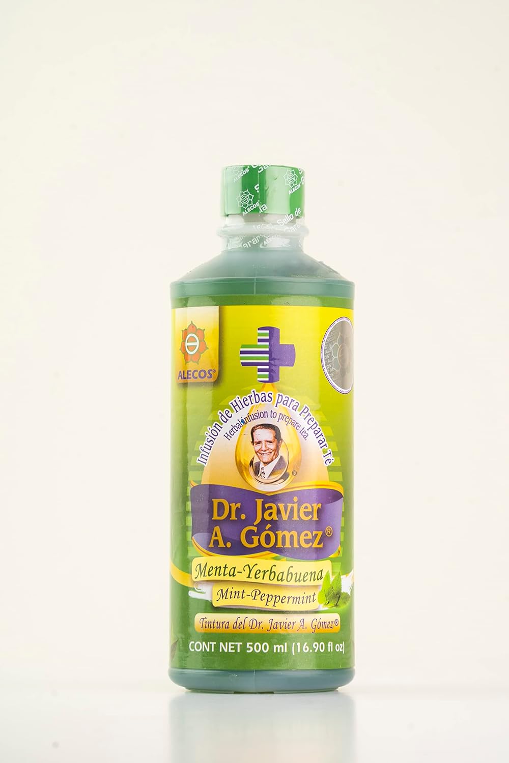 Alecos Tintura Infusion de Yerbas del Dr. Javier A. Gómez Menta Yerbabuena frasco 500 ml (16.9 fl oz)