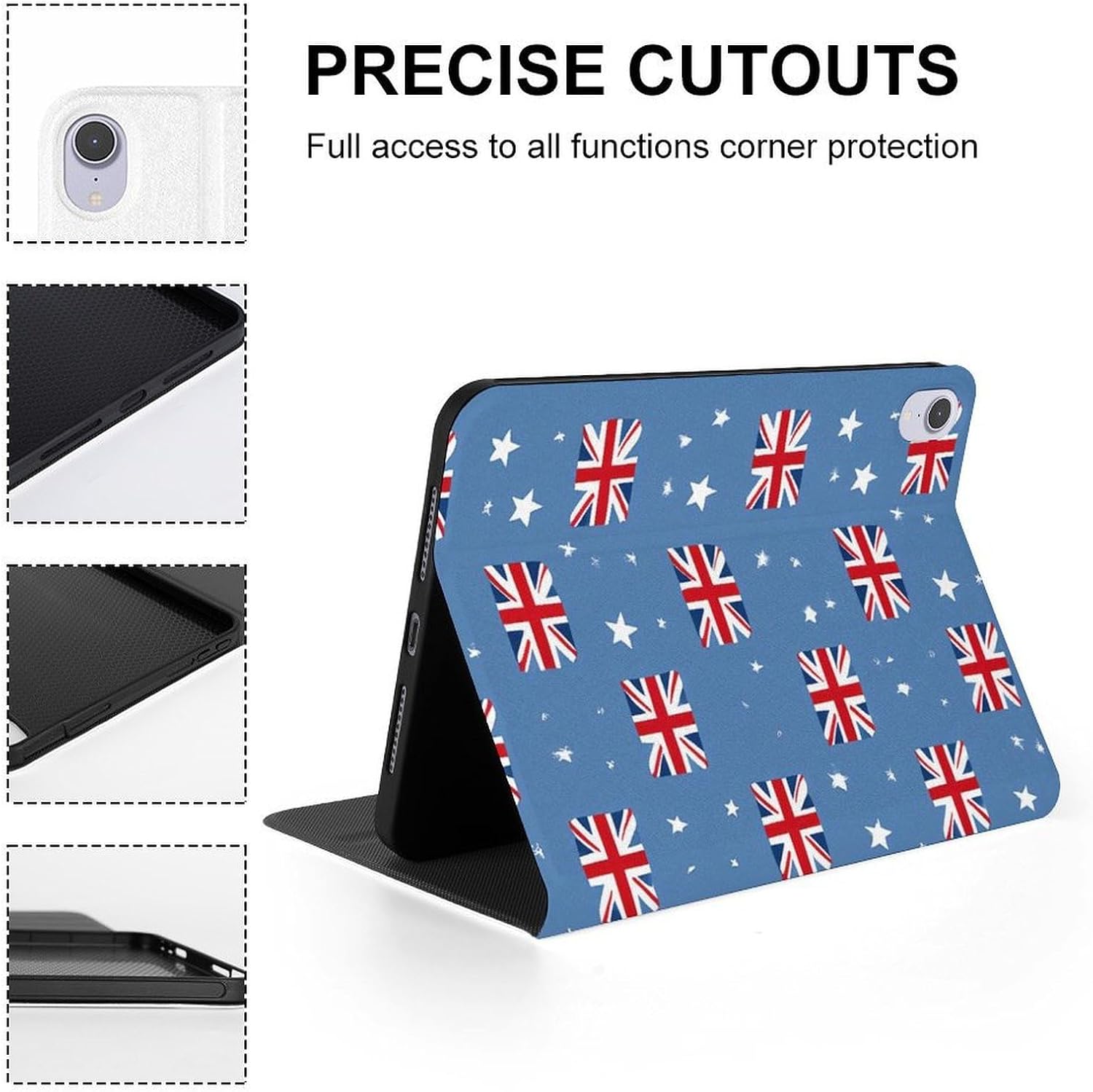 British Flags with Stars Fashion Case Protective Cover Adjustable Stand Mini6 (8.3in)