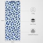 ILILI Tapis de yoga Léopard imprimé Tapis de Yoga 8mm, Suede & TPE Mat d'exercice épais, tapis d'entraînement pour femmes hommes, tapis de fitness 72''x25'' avec strap pour la gymnastique à domicile, Yoga, Pilates, Stretching