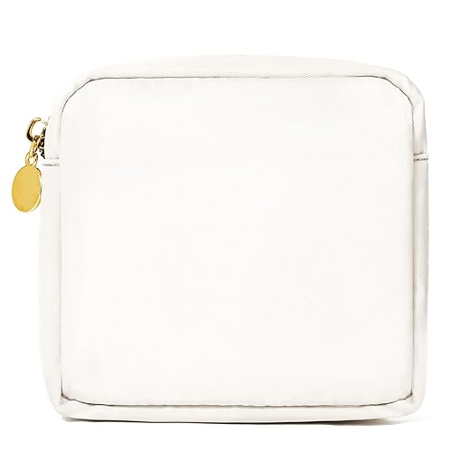 SOIDRAM Pequeña bolsa de maquillaje bolsa de viaje, bolsa de aseo azul, organizador de maquillaje, bolsa de nailon, bolsa de preparación para