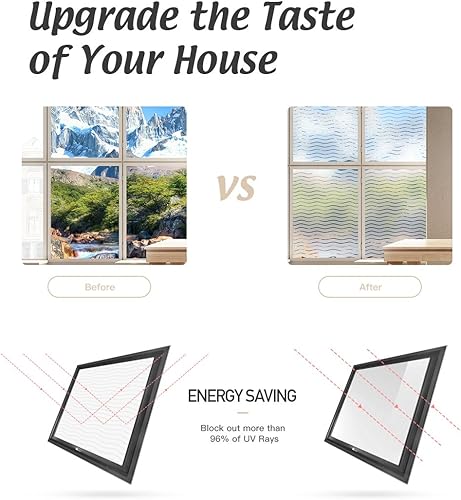 Miniatura 7 de LEMON CLOUD Película de ventana para privacidad y protección de la luz no adhesiva extraíble calcomanía opaca para ventana película de vidrio de