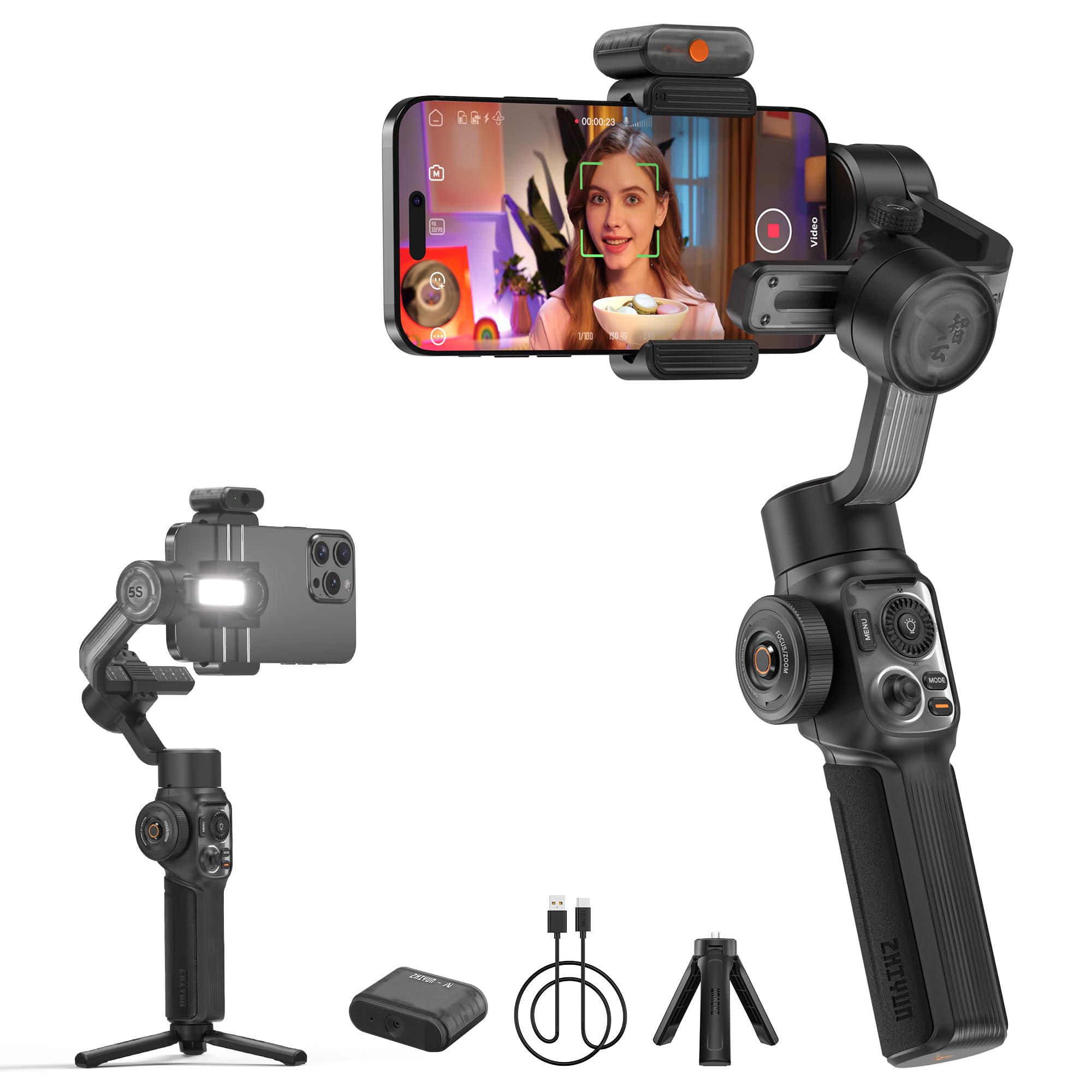 K*g様 Smooth 5S スタビライザー Amazon.com: ZHIYUN Smooth 5S AI Combo 3-Axis Gimbal Stabilizer for
