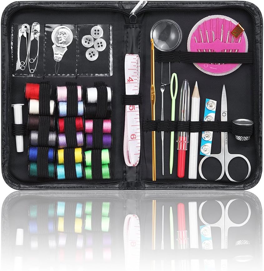 Jeffica Sewing Kit for Home, Travel & Emergencies (Black1)