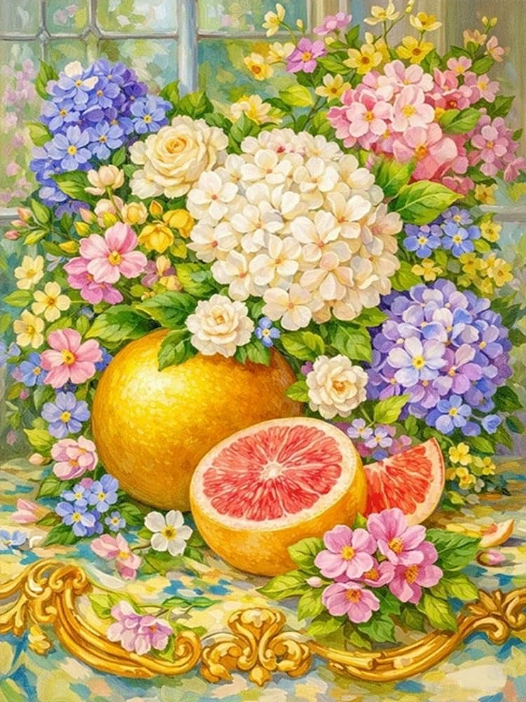 Brennora Embroidery Cross-Stitch Kits for Adults Beginners Pre Printed Cross Stitch Kit 11CT Needlework Arts and Crafts for Home Decor Hydrangea 16x20 inch
