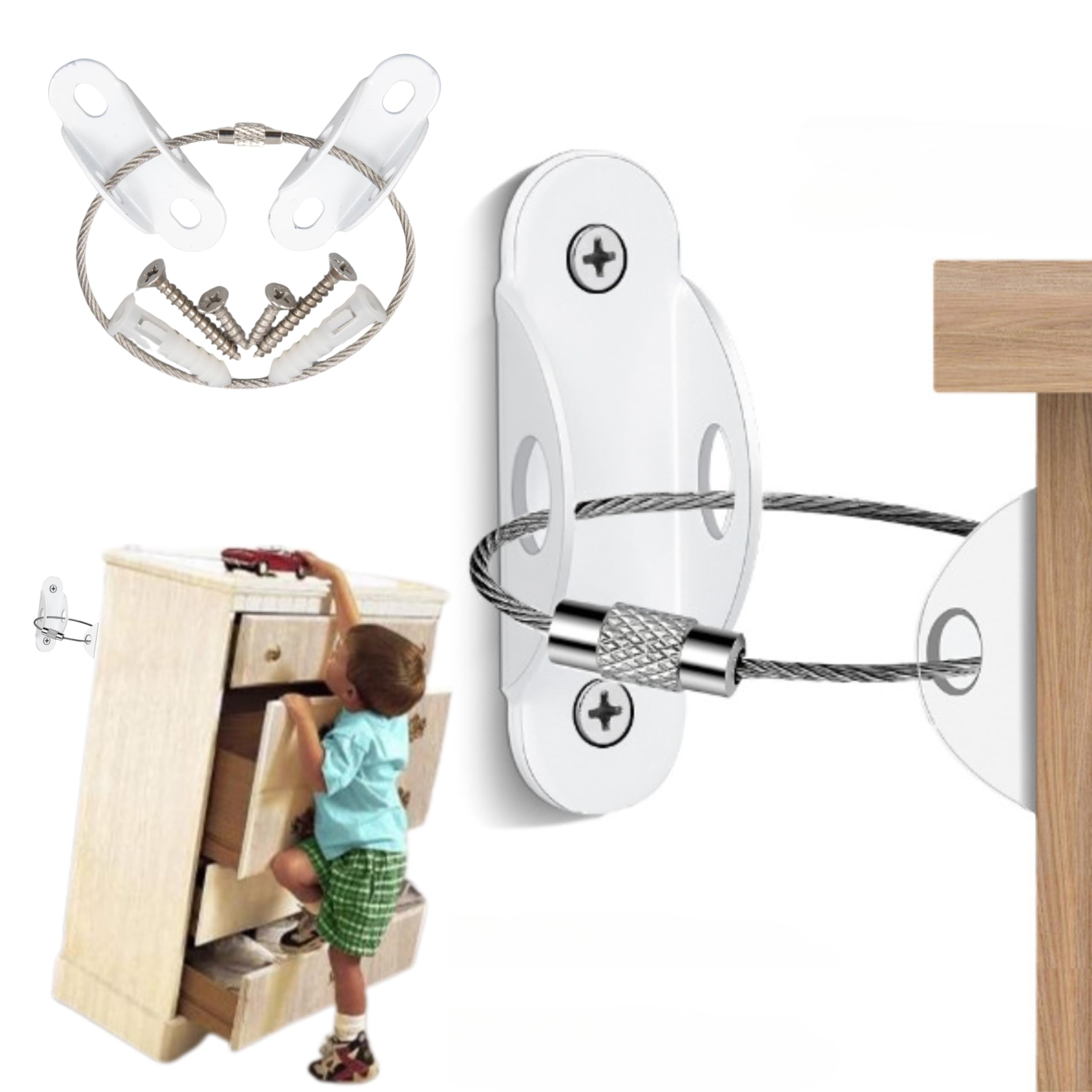 Amazon｜XPデザイン 転倒防止家具ブラケット ワイヤー式 耐震金具