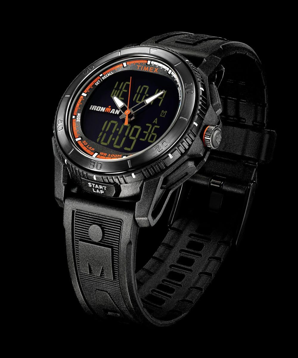 Timex Herren Digital Quarz Armbanduhr mit einem Kunststoffband Ironman Adrenaline