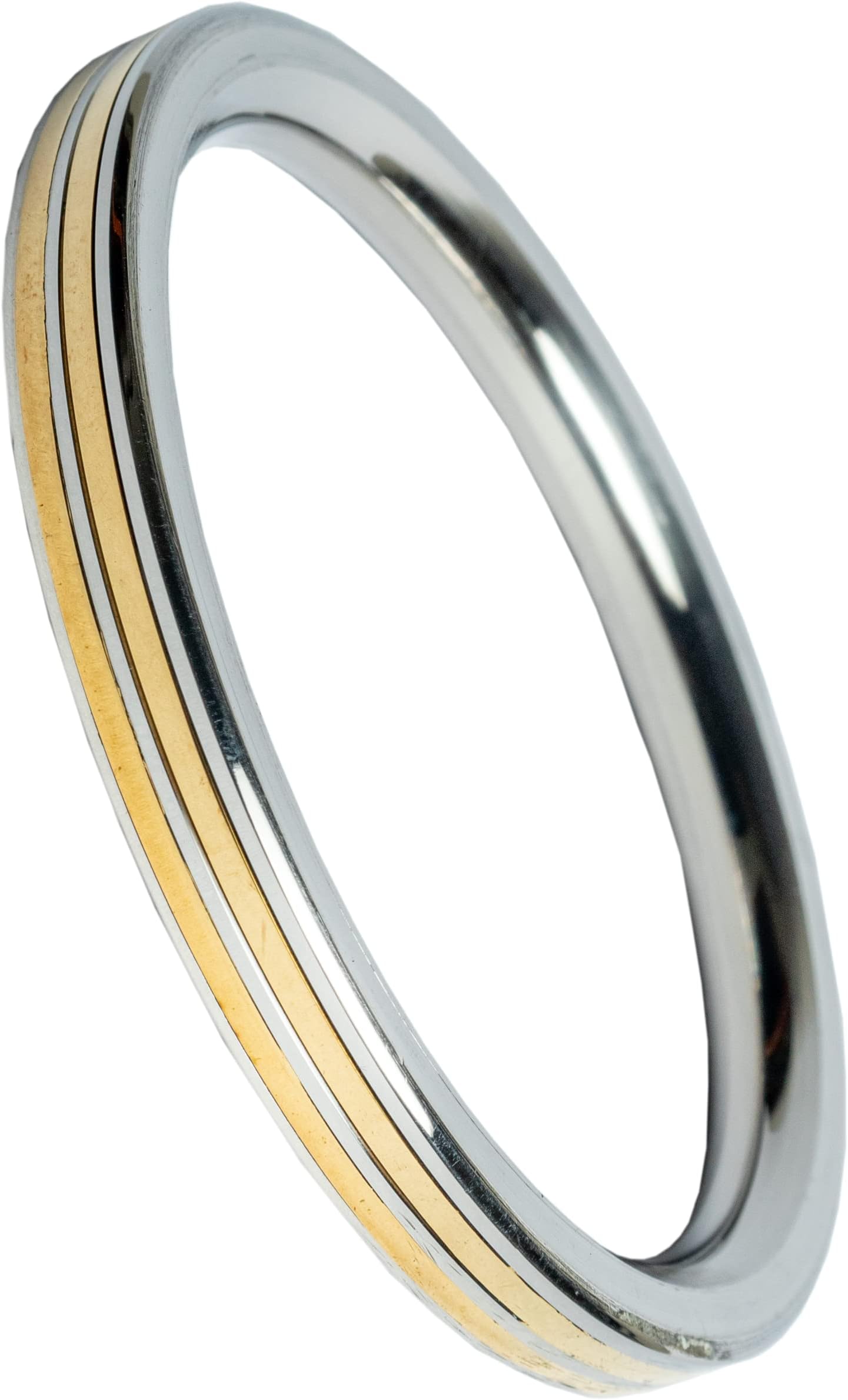 Stainless Steel and Brass Designer 2 Lines Kada for Men 6 mm thickness