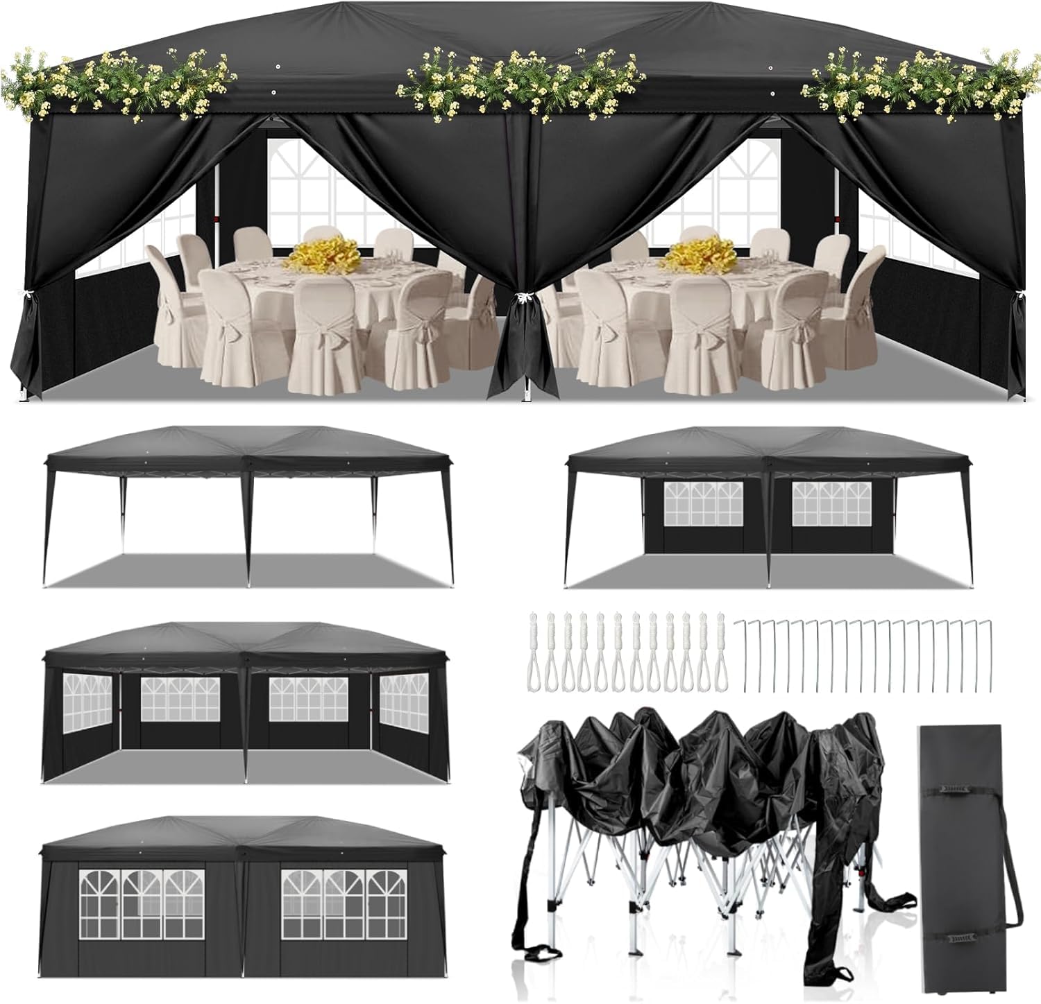 Amazon | TOPAIM タープテント 3m×6m サイドシート6枚付き