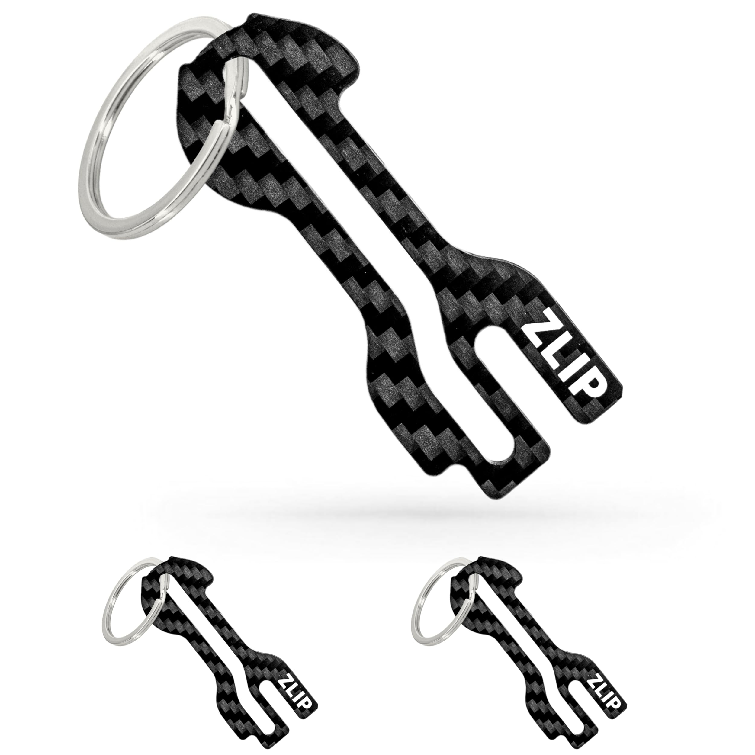 ZLIP® and Slide Shopping Trolley Remover Carbon with Key Ring Shopping Trolley Remover for All Shopping Trolleys Opens Front Loader and Side Drawer Shopping Trolley Token Carbon