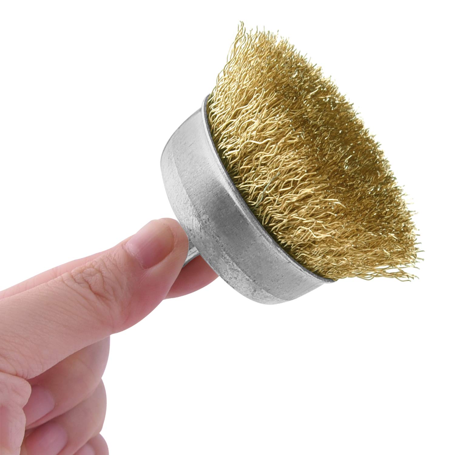 TUPARKA 12Pcs Wire Brushes Drill Bit Set, Brass Coated Wire Brush Wheel