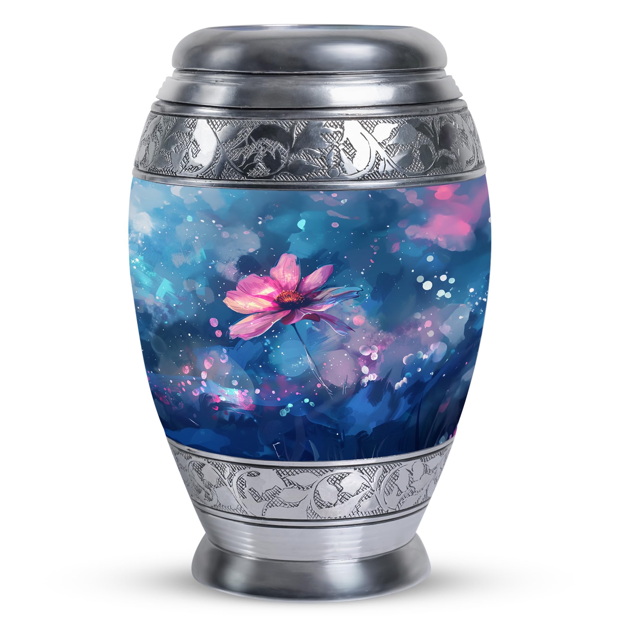 YATHABHISA Urn Keepsakes for Ashes, Small Keepsake Urns for Ashes, Cremation Keepsake Funeral Urn for Ashes, Decorative Urn 3''_Blue | Floral Design | Small urn for pet Ashes