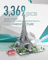 Vista 3 de dOvOb Architecture - Juego de microbloques de la Torre Eiffel, 3369 piezas de mini ladrillos 3D, juguete de rompecabezas 3D, regalo para adultos