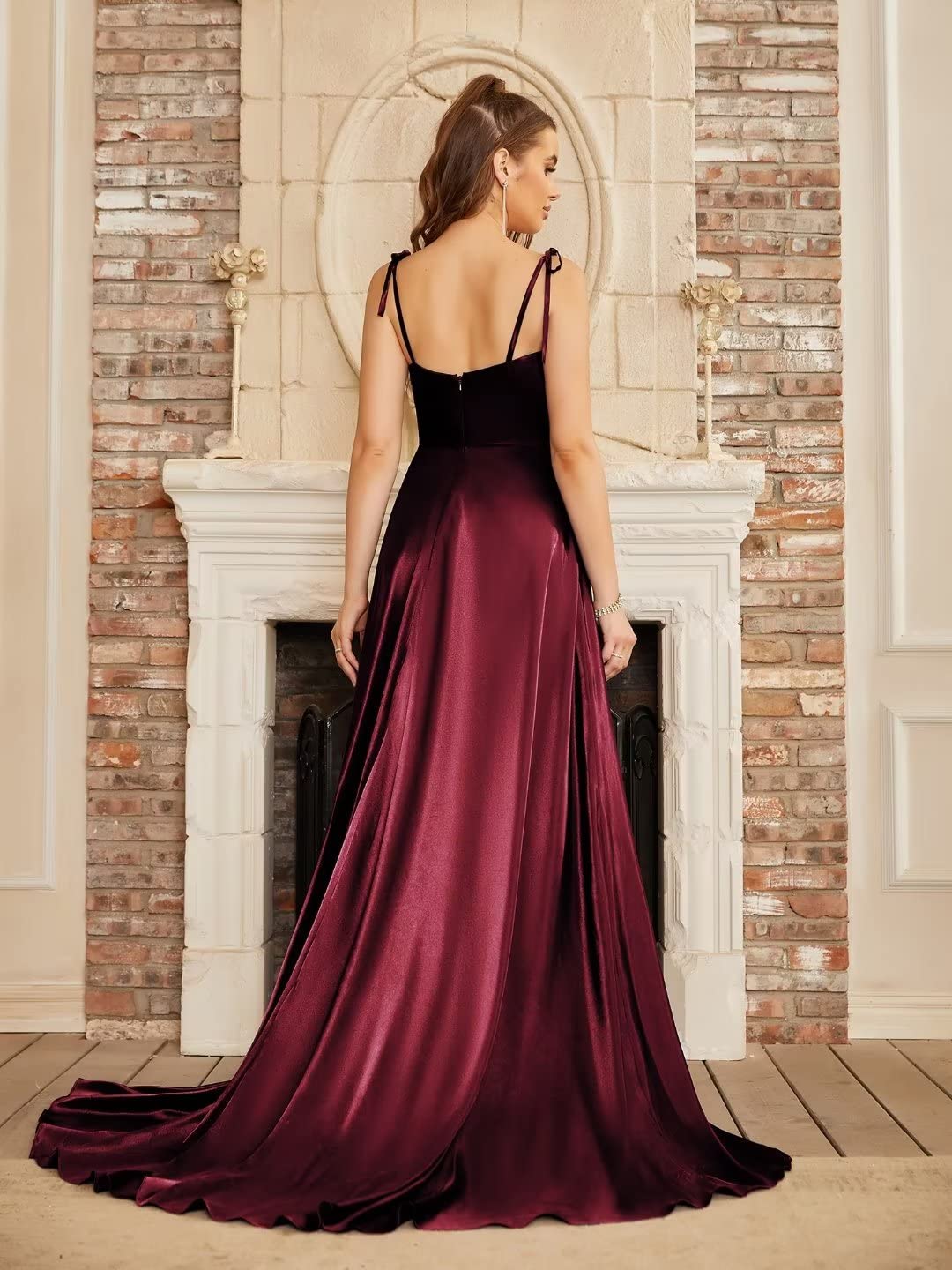 BABYONLINE D.R.E.S.S. Abito da Sera Lungo Grandi Dimensioni Spacco Sexy Backless Chic Elegante Abito da Gala Promo