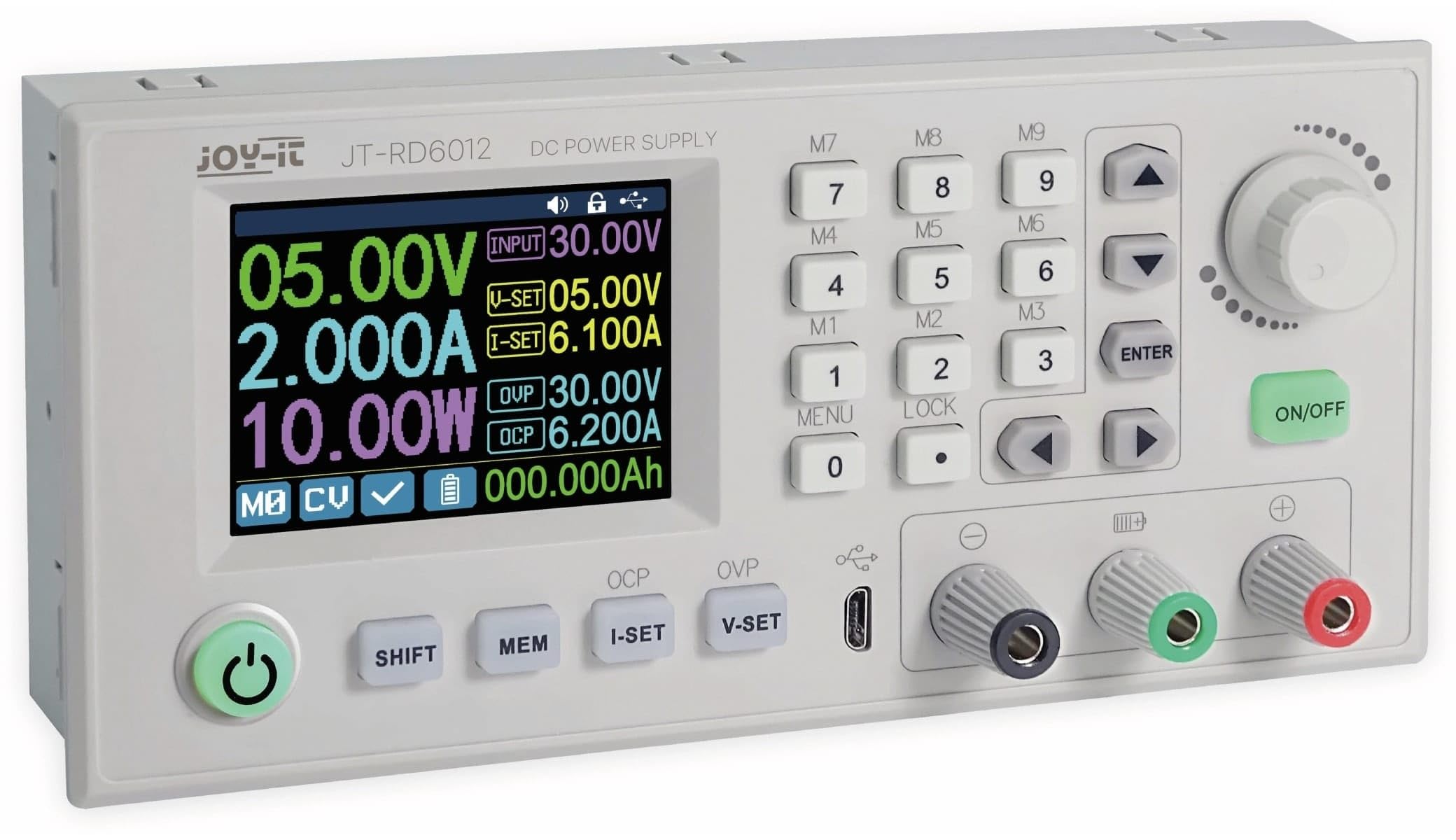 Joy-IT JT-RD6012 RD6012 - Rete di rete da laboratorio, regolabile, 0-60 V, 0-12 A, 360 W, controllabile a distanza, programmabile, colore: Schma