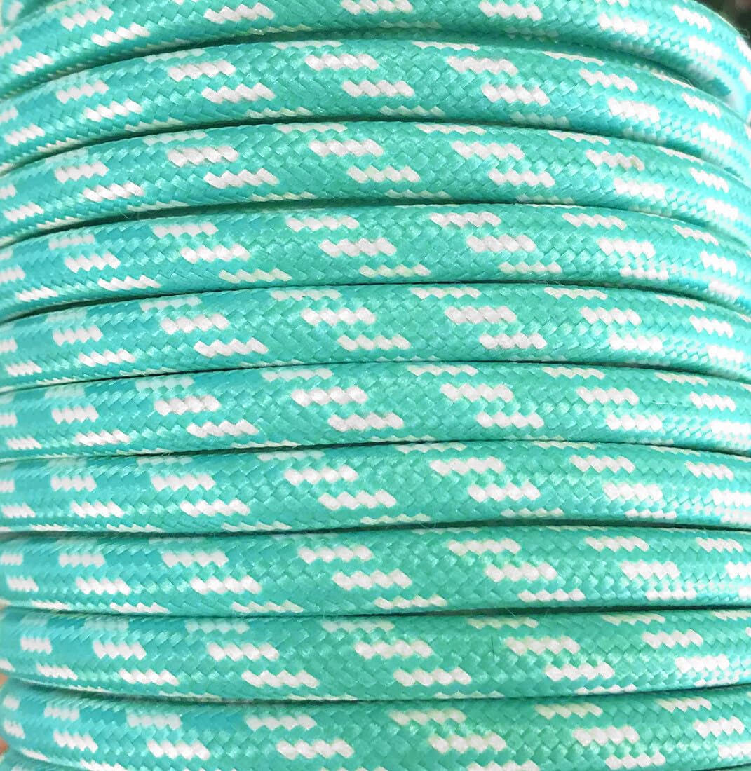 25 m langes Textilkabel Fenix, Mint/Weiß