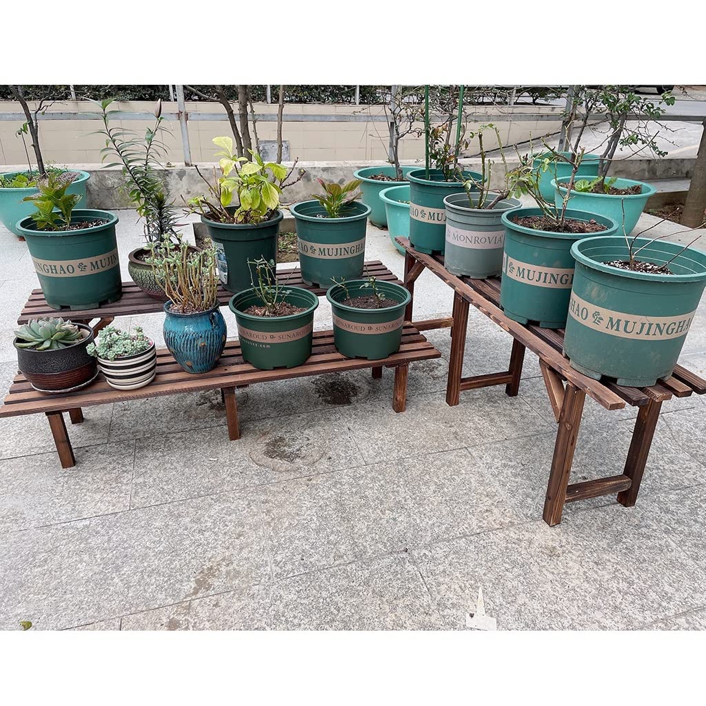 Vaso da fiori in legno da balcone da giardino con supporto per piante grasse, multistrato, fioriere e accessori per fioriere da giardino all'aperto, grande capacità e design a gradini