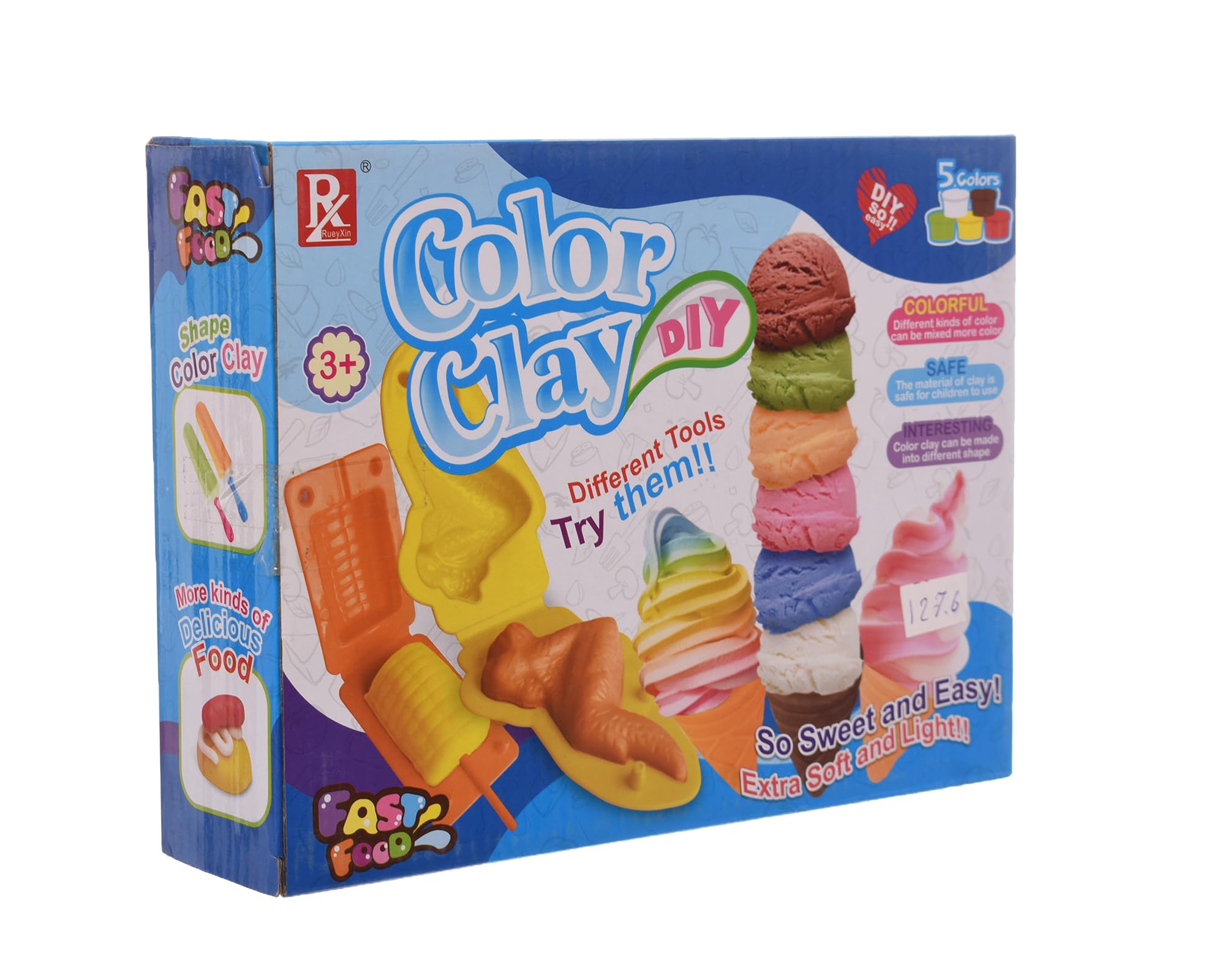RueyXin DIY Color Clay Set of 5 Clay Colors and Modeling Tools Ice Cream Theme for Kids and Students - Multi Color: Buy Online at Best Price in Egypt - Souq is