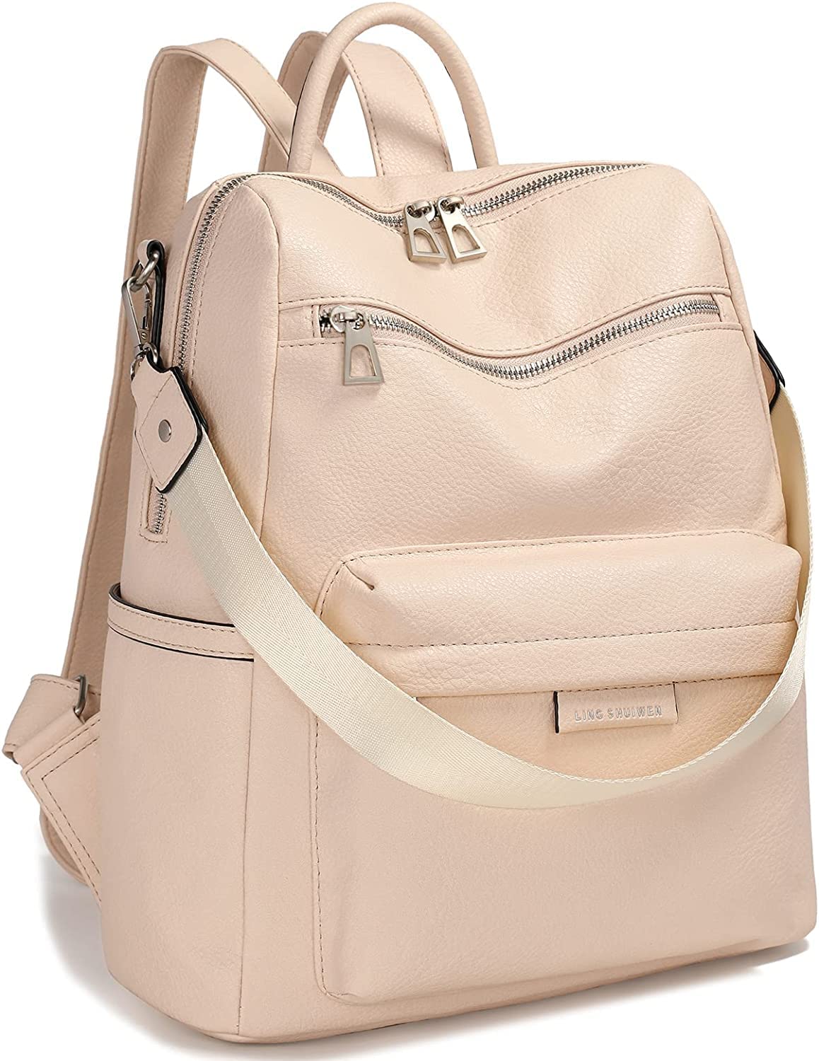 MUCHOVA Stylish Backpack Purse For Girl Casual Backpack Travel Bag Daily Use Backpack Colour Pink (Cream) (B0D912GZ33) Amazon Price History, Amazon Price Tracker