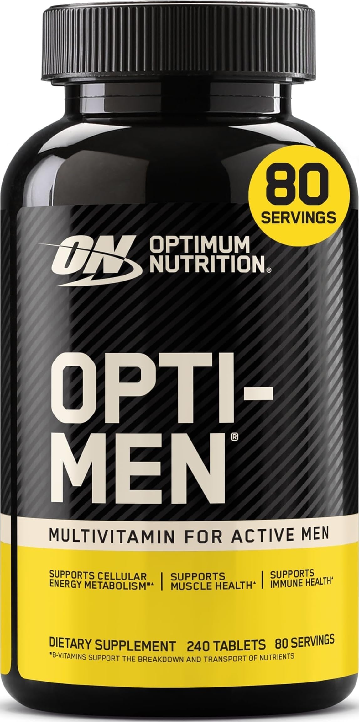 Opti-Men Daily Multivitamin Supplement, 240 Ct | Multivitamin for Active Men, 25 Vitamins & Minerals, B Vitamins, Amino Acids, Immune Support, Easy-to-Swallow Tablets