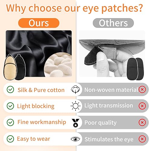 Miniatura 5 de eZAKKA Parches oculares para adultos ojo derecho izquierdo, parche ocular para gafas, parche médico suave para ojo perezoso, ambliopía, estrabismo y