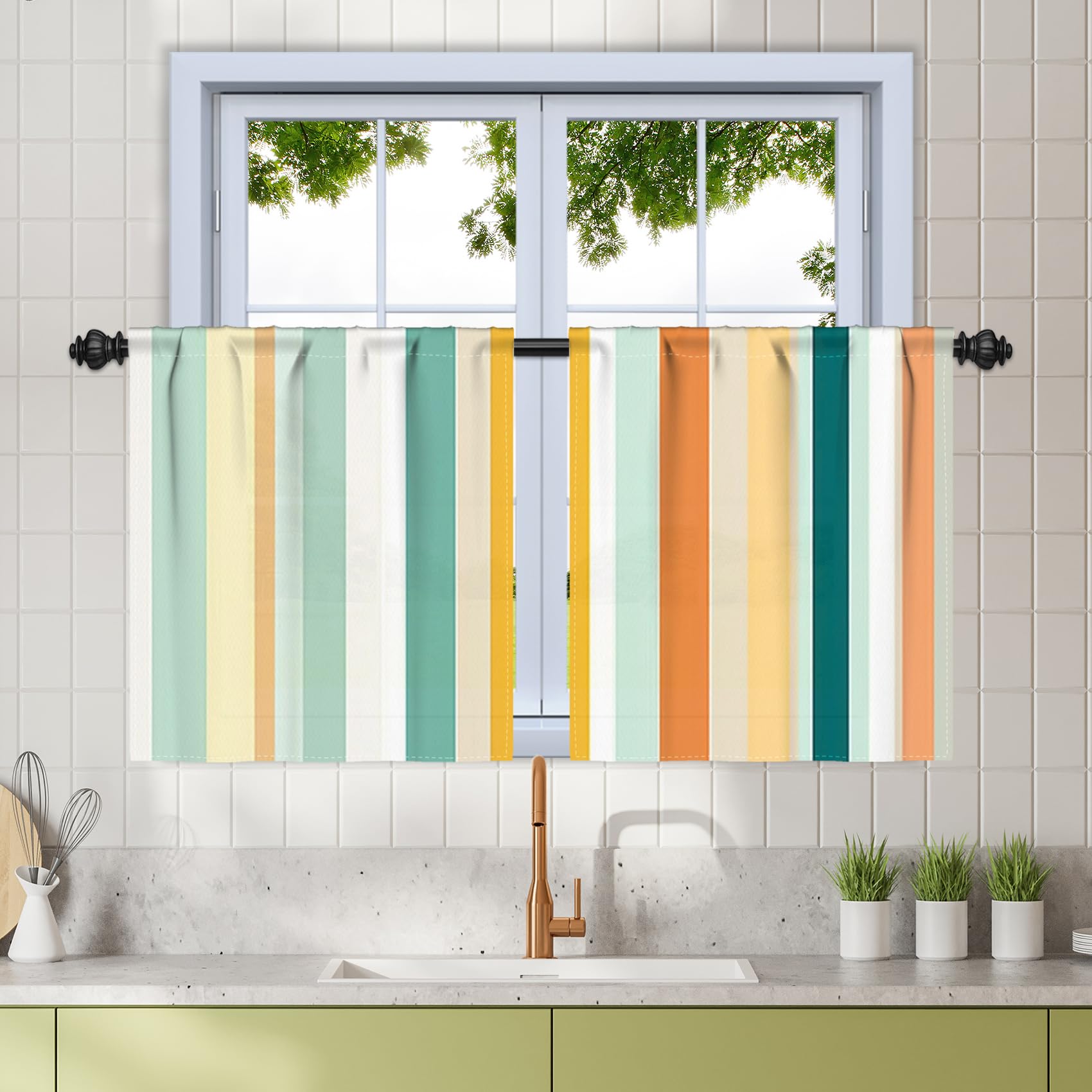 Rideaux de fenêtre en lin Renaiss 66x91.4 cm pour la décoration d'intérieur du salon