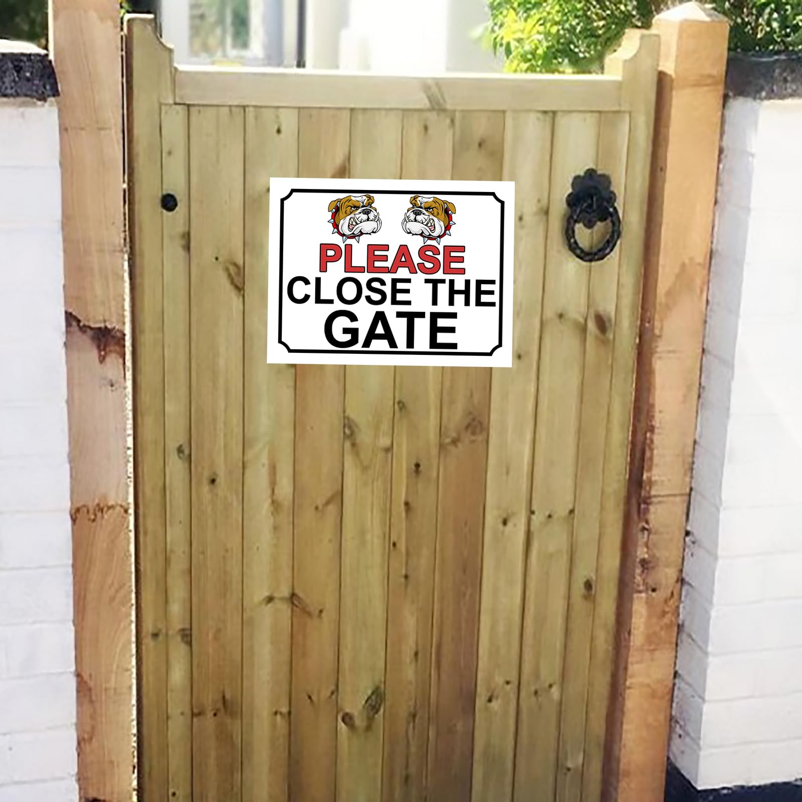PLEASE CLOSE THE GATE ANGRY DOG THEME METAL SIGN 267MM X 200MM (132H1L) LARGE 10" X 8" - Image 3