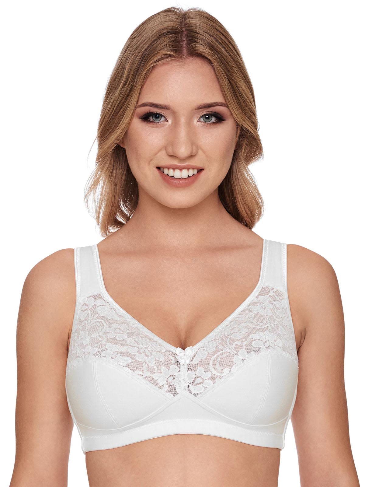 SUSA Pack of 2 Women's Non-Wired Bra with Cotton 7931 44 E White/Black