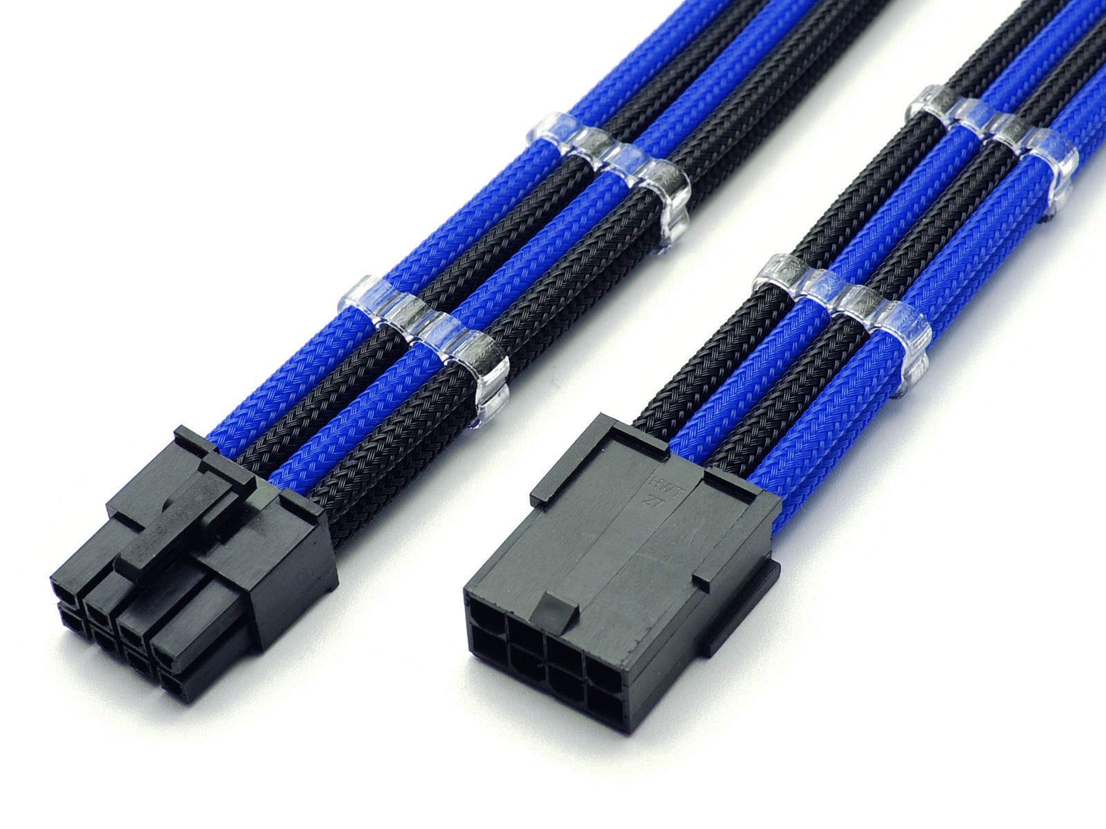 8 Pin PCIE GPU Sleeved Extension Cable 30cm + 2 Cable Combs - Shakmods (Full White) — view 11
