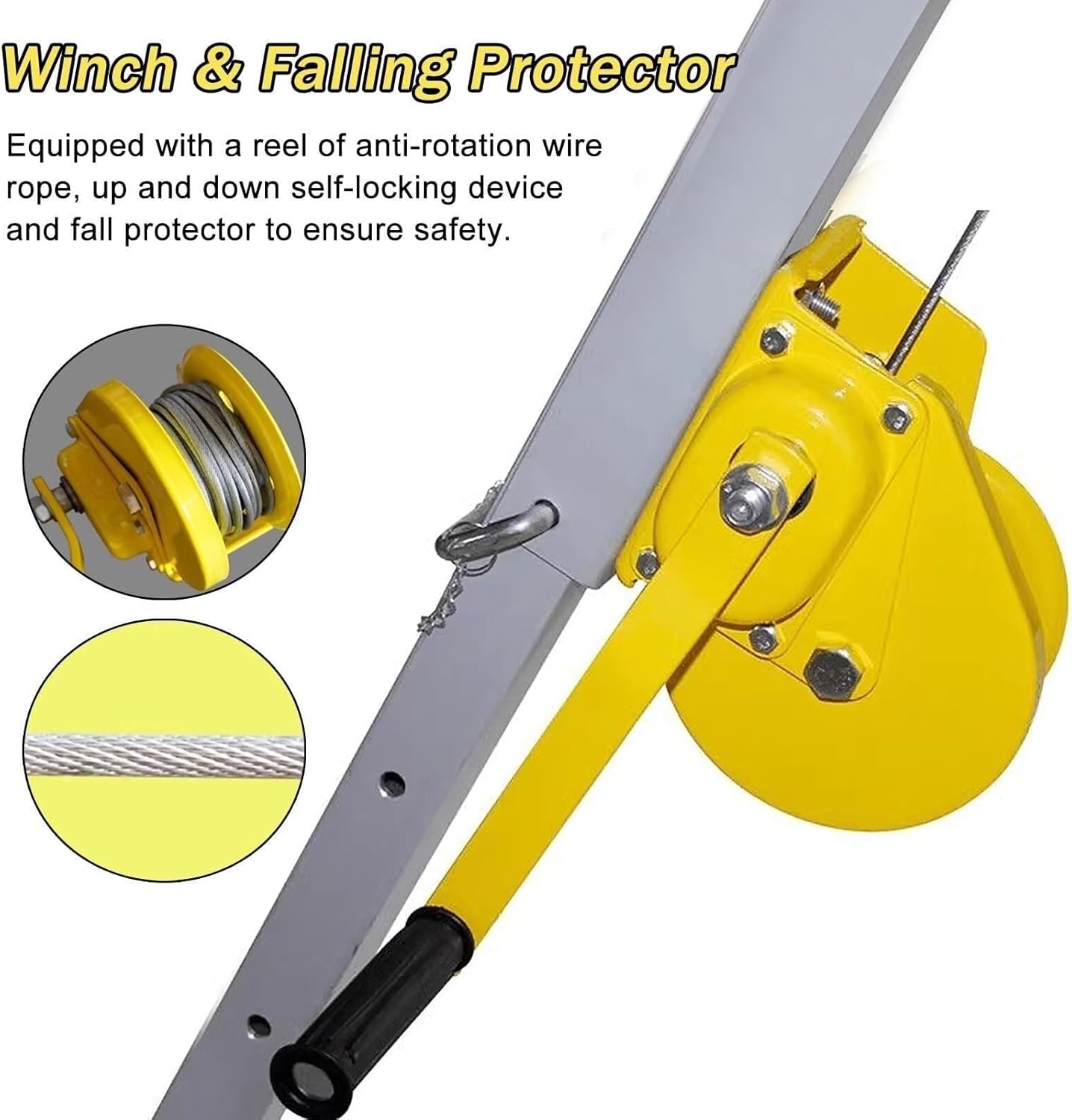 Fall Arrest Kits - 1800LBS Winch Confined Space Rescue Tripod System, Emergency Fall Protection for Cellar, Sewer, Flue - Durable & Reliable Safety Equipment
