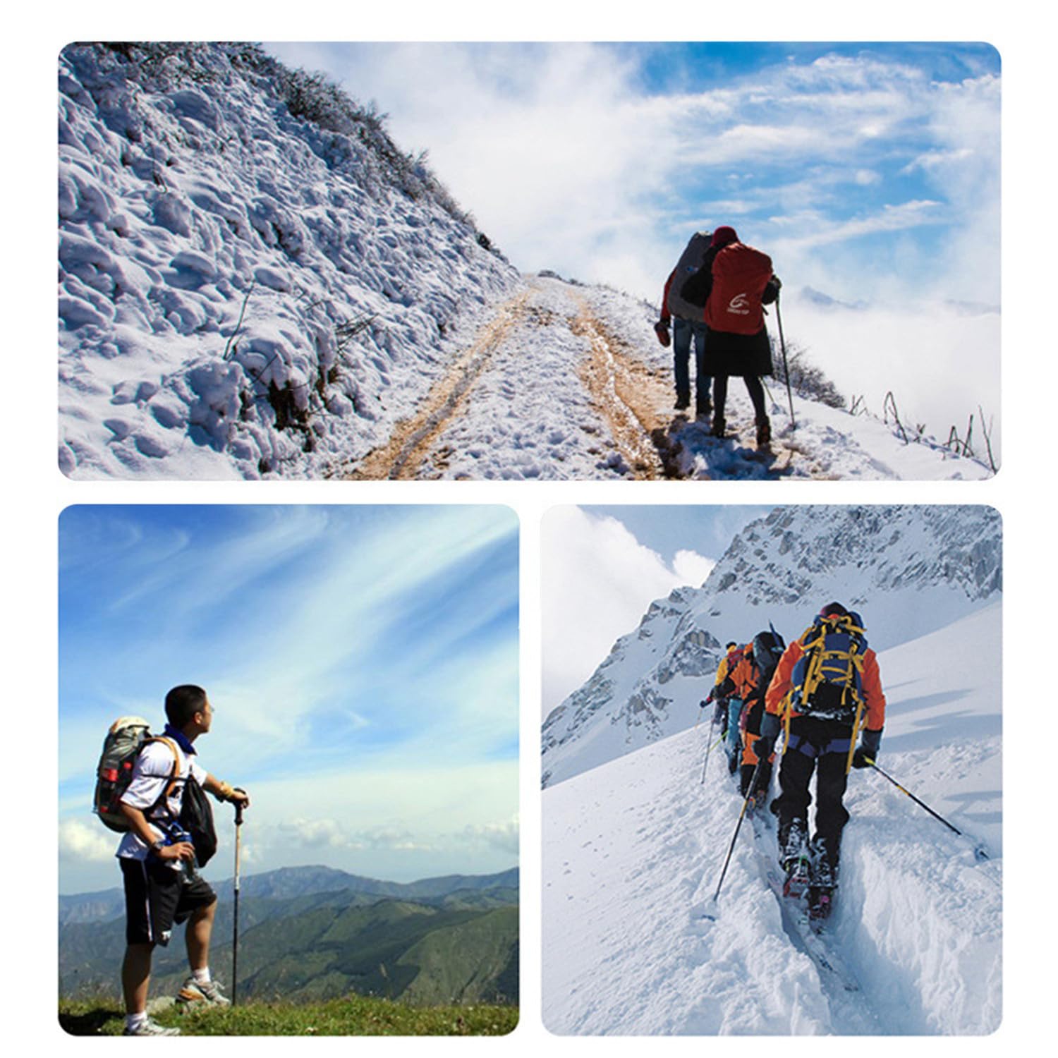 Kijki trekkingowe, lekkie, trwałe, z włókna węglowego, z uchwytem EVA i zamkiem z klapką, do wędrówek z plecakiem, na kemping, do wspinaczki górskiej (2 szt.)