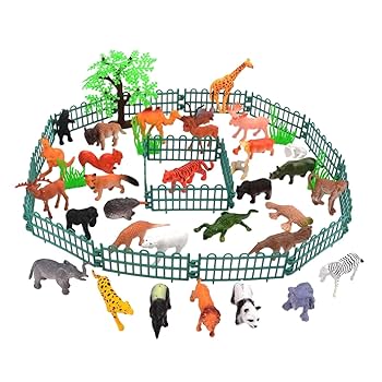 Amazon.co.jp: Aymzbd 53 個ミニ動物フィギュア動物園動物プレイ