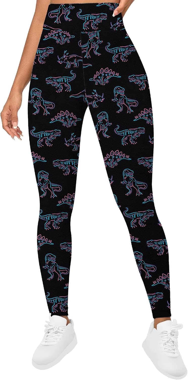 PAGYMO Printed Leggings for Women Pattern High Waisted Running Yoga Pants