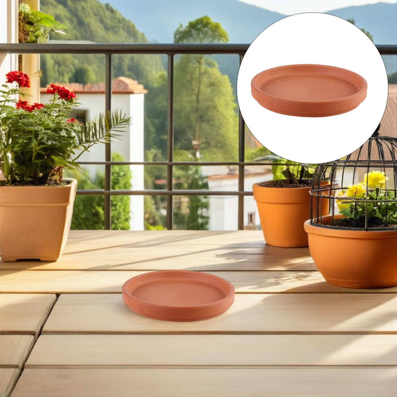 Operitacx 5 Pièces Plateau De Jardinière en Terre Cuite Pot Ceramique 8cm Bac De Drainage des Plantes Plateaux De Plantes en Argile Accessoires Pot De Fleurs Pots pour Décorer Juteux