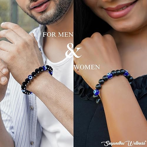 Miniatura 2 de Juego de collar y pulsera de triple protección de 7 chakras, colgante de cristal de orgonita y pulsera contra el mal de ojo. Regalo de joyería