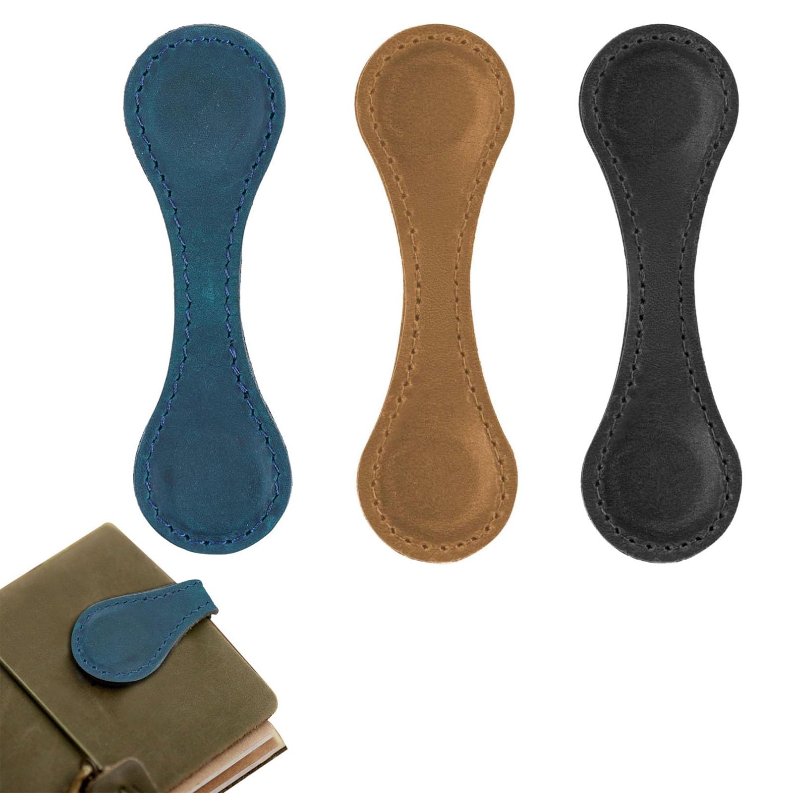 3 Piezas Marcapáginas Magnetico, Marcadores de Libros de Piel Auténtica, Regalos para Amantes de los Libros, Marcapáginas Clip de Página para Profesores Estudiantes, Punto de Libro Personalizado