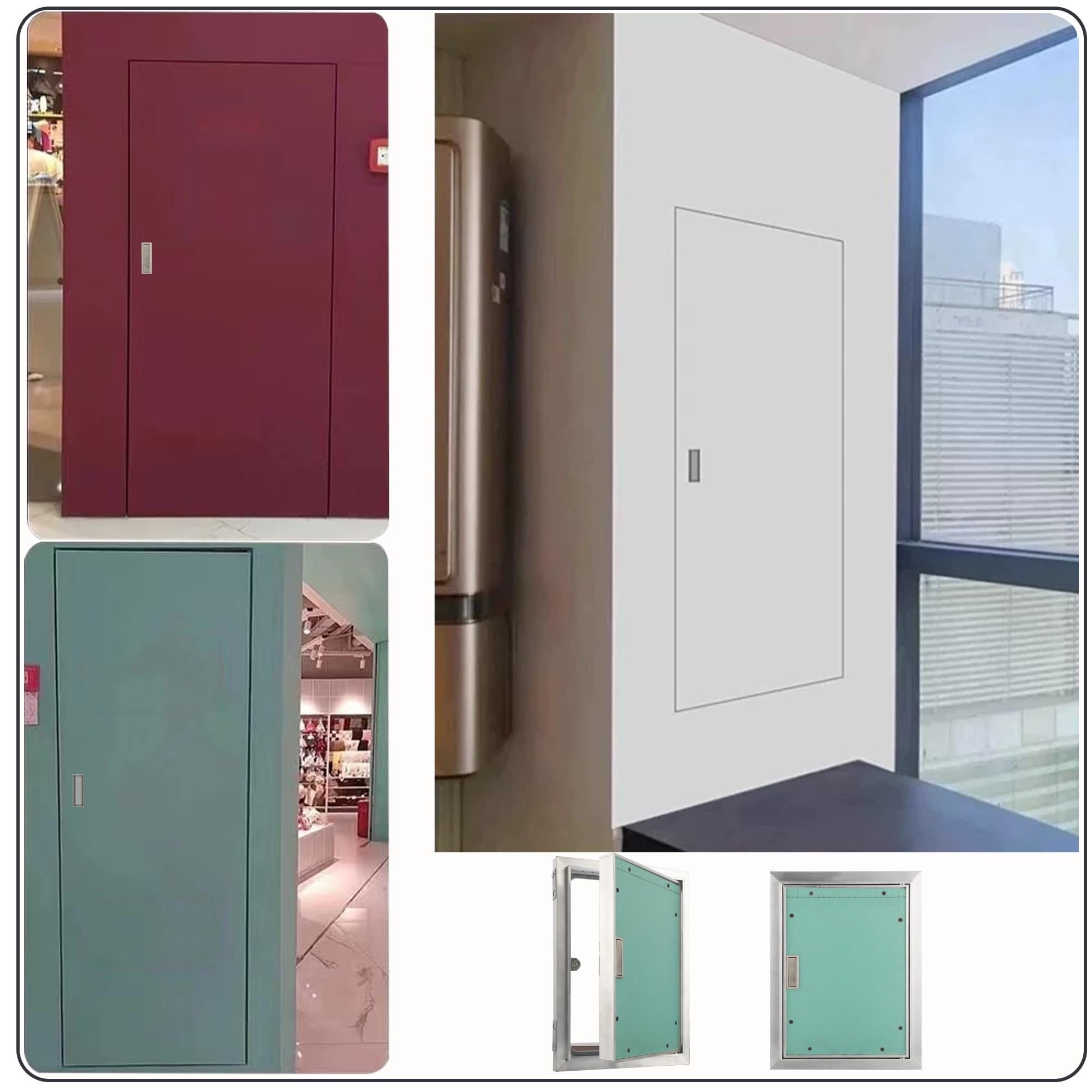 Genérico Panel de Acceso Oculto de Aluminio Personalizable para Paneles de Yeso, plomería y Electricidad - 600 x 1500 mm (23,6 x 59,1 Pulgadas) - Duradero, fácil de Instalar, Acabado sin Juntas