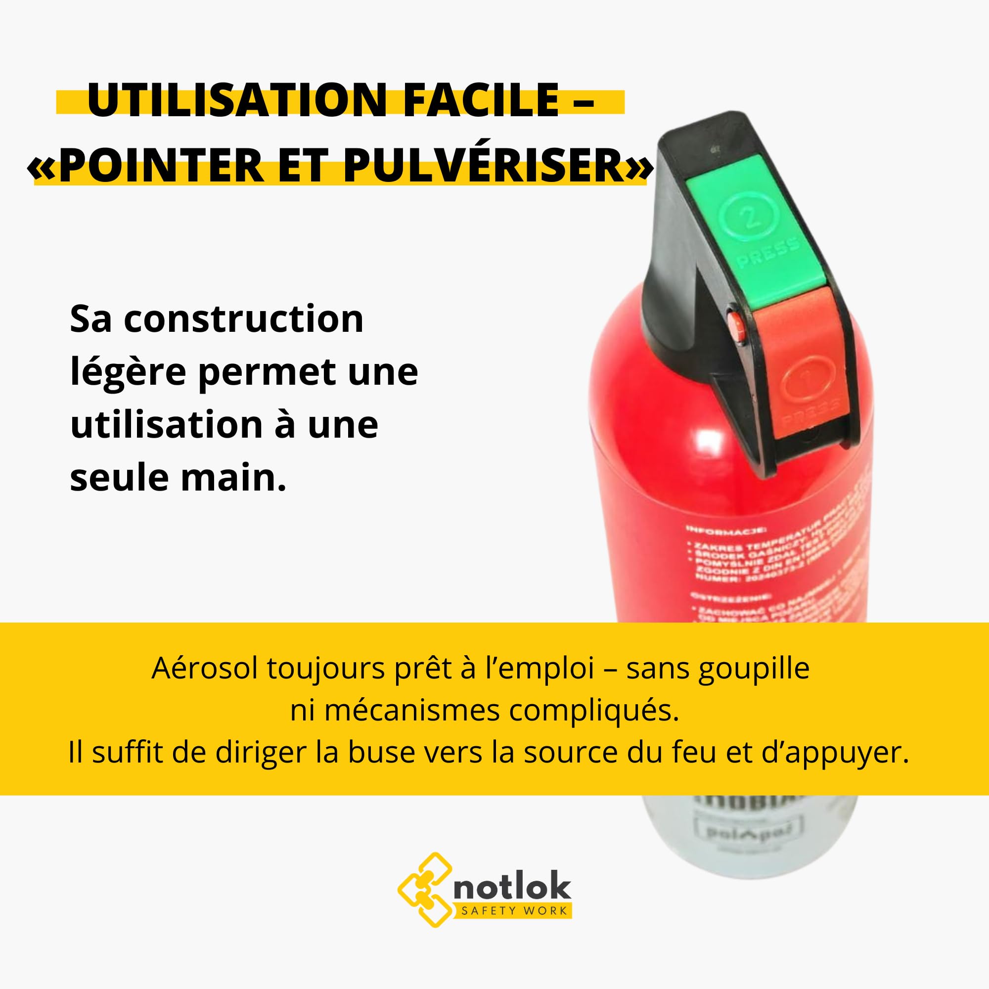 750ml Extincteur pour Batterie Lithium sans Fluor | Spray extincteur sûr pour Batteries de Smartphones, laptops et véhicules | Extincteur Maison, Mousse sans PFAS