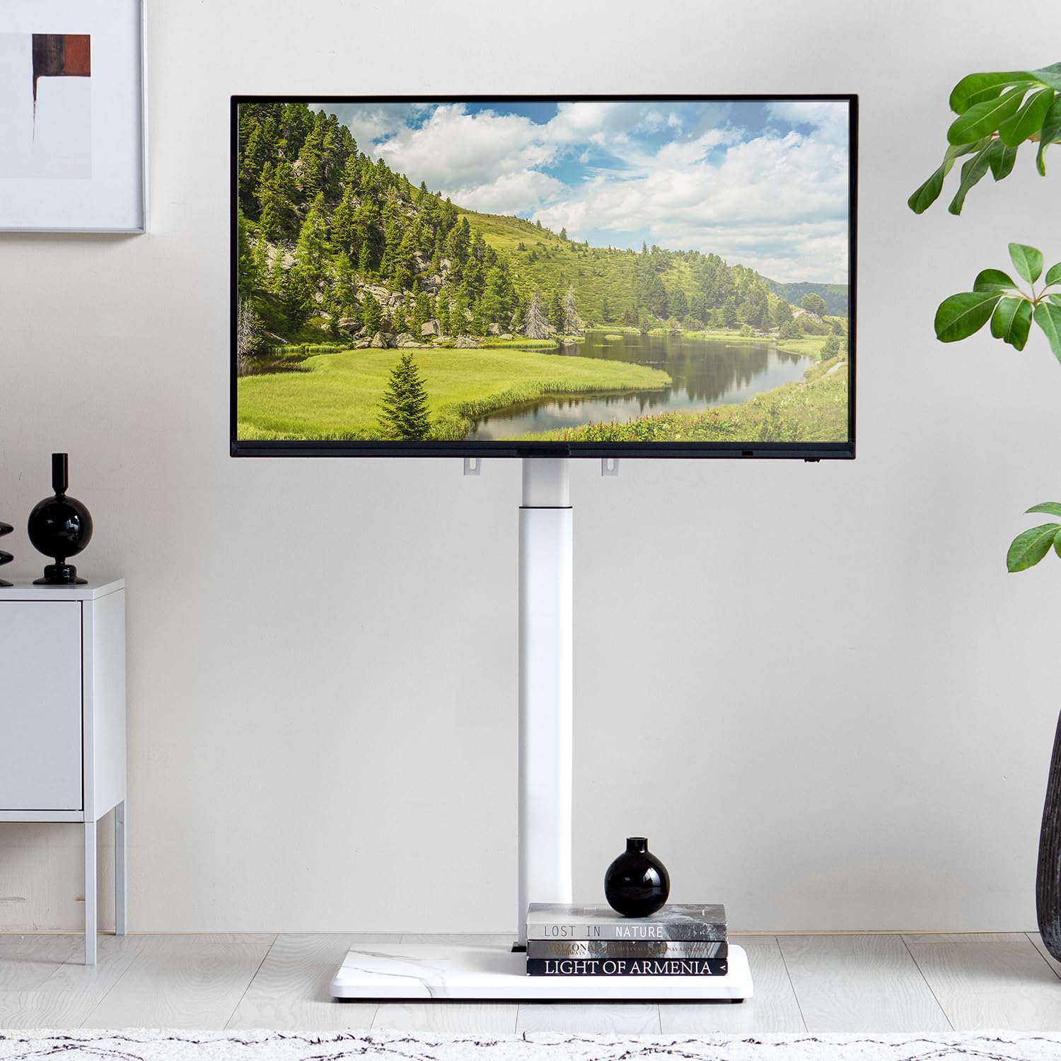モダンデコ テレビスタンド 32~70インチ対応 Amazon.co.jp: モダンデコ テレビスタンド 高さ調整 首振り 棚付き 32