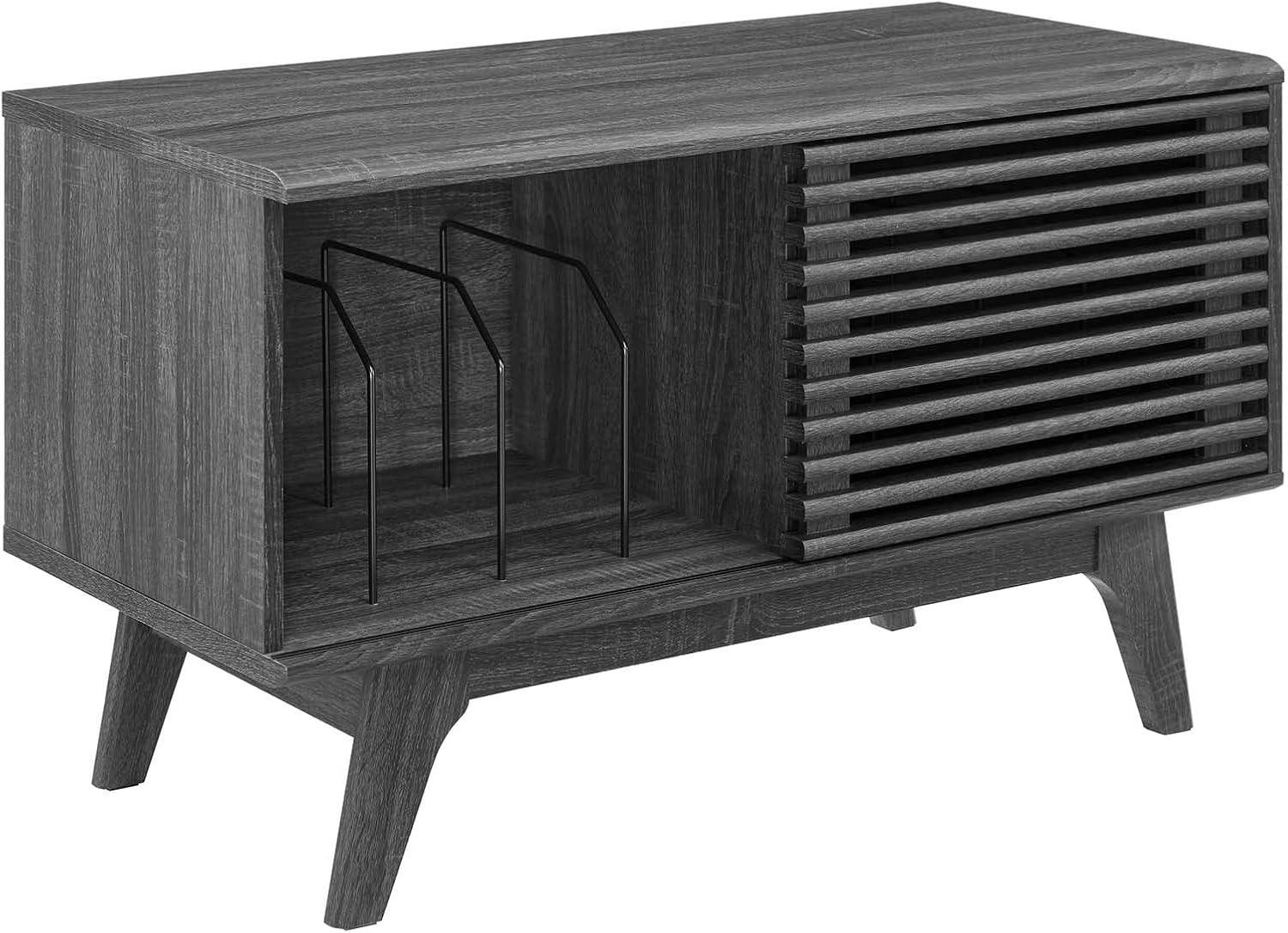 Modway Render Mid-Century – Soporte para discos de vinilo (37 pulgadas), color carbón