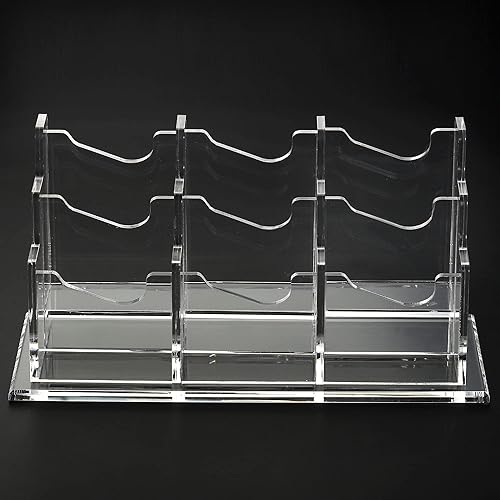 Miniatura 3 de PATIKIL Soporte para tarjetas de visita, acrílico vertical con 6 ranuras, soporte de exhibición para tarjetas de presentación para escritorio de