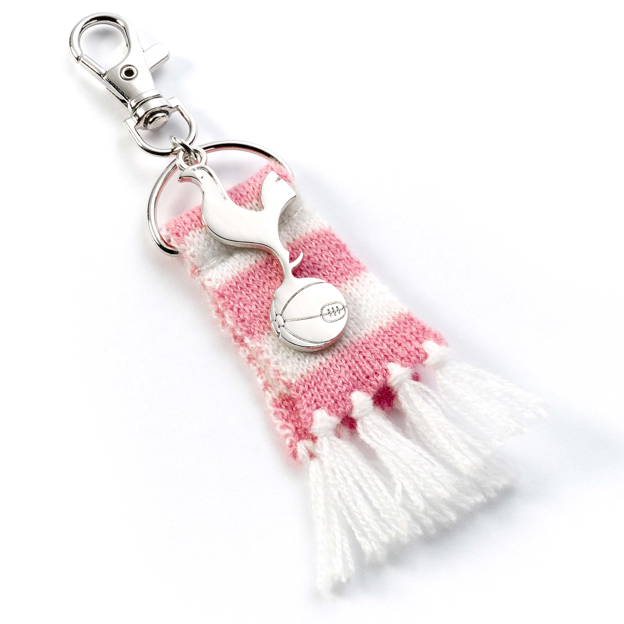 The Carat Shop Tottenham Hotspur Football Club Pink Stripe Scarf and Cockerel Backpack Hanger