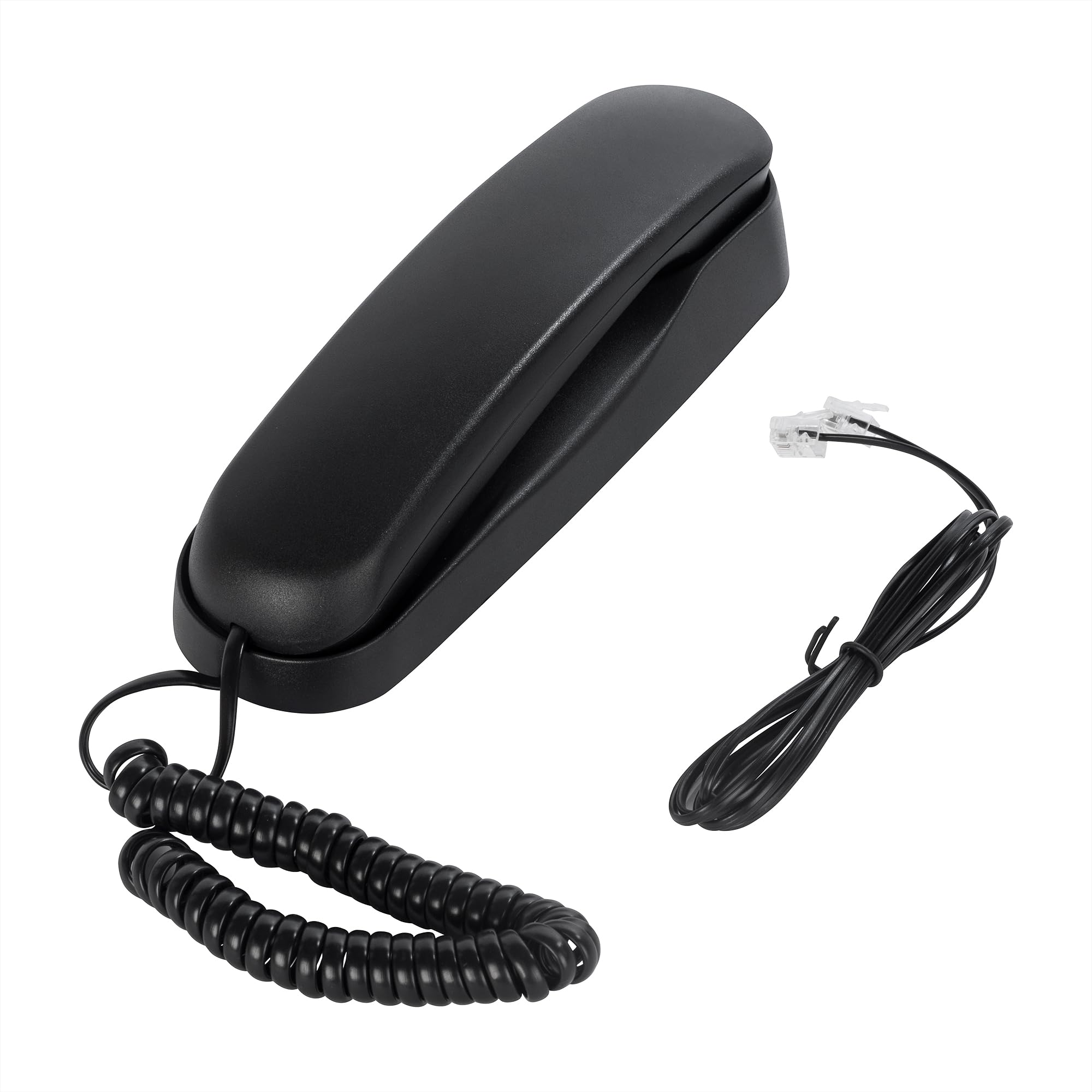 OF-990 Slimline Telephone Wall-Mountable Basic Corded Telephone No AC Power Required, Corded Home Phone Black