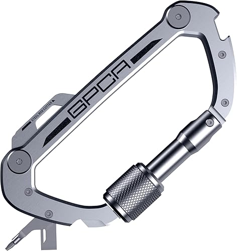 GPCA Mosquetón X Llavero Clip, Organizador de Llaves, Llavero, Llavero de Coche, Multi Herramienta EDC Gear, Acero con Anillo Rojo