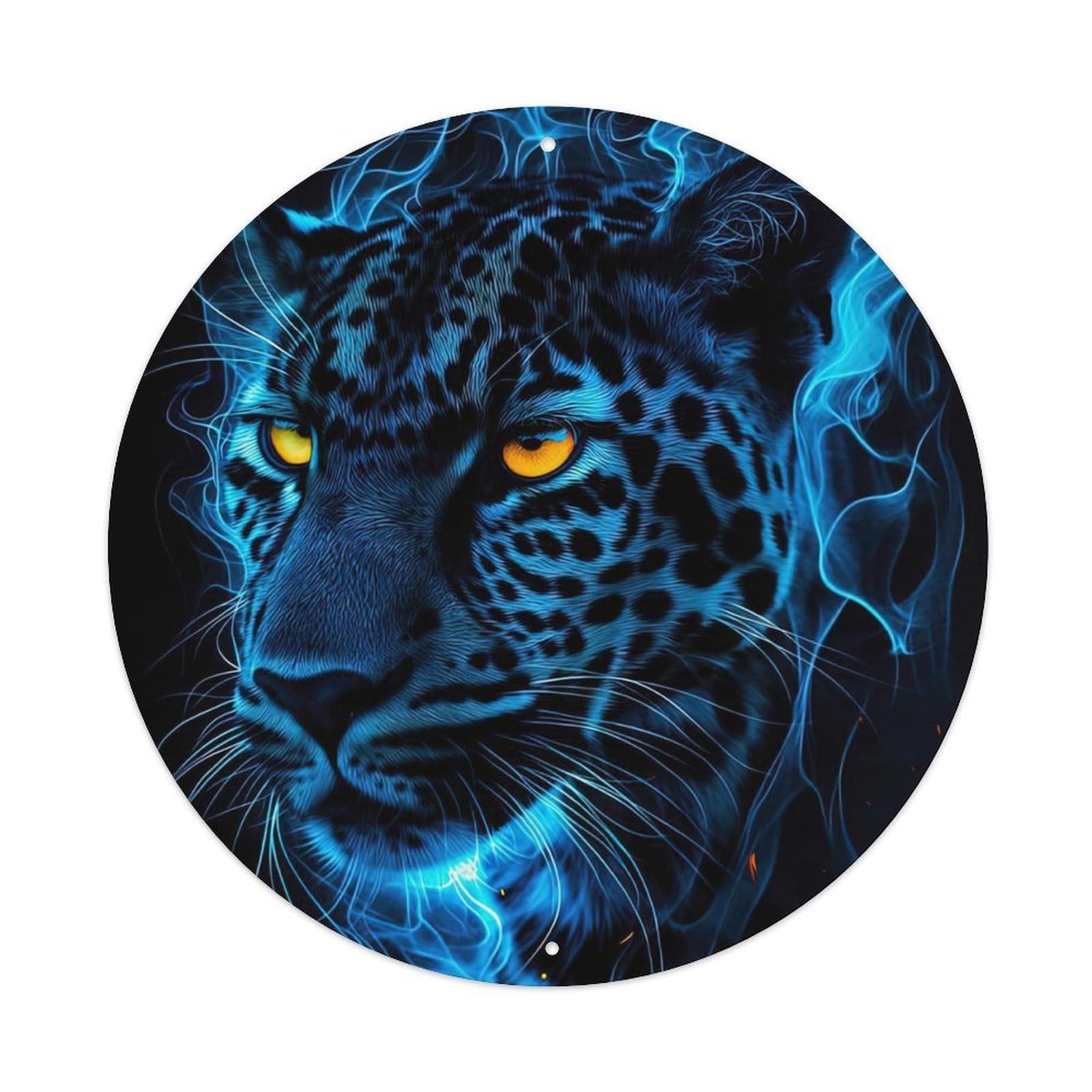 Animal Leopard in The Dark Artwork Metal Tin Sign