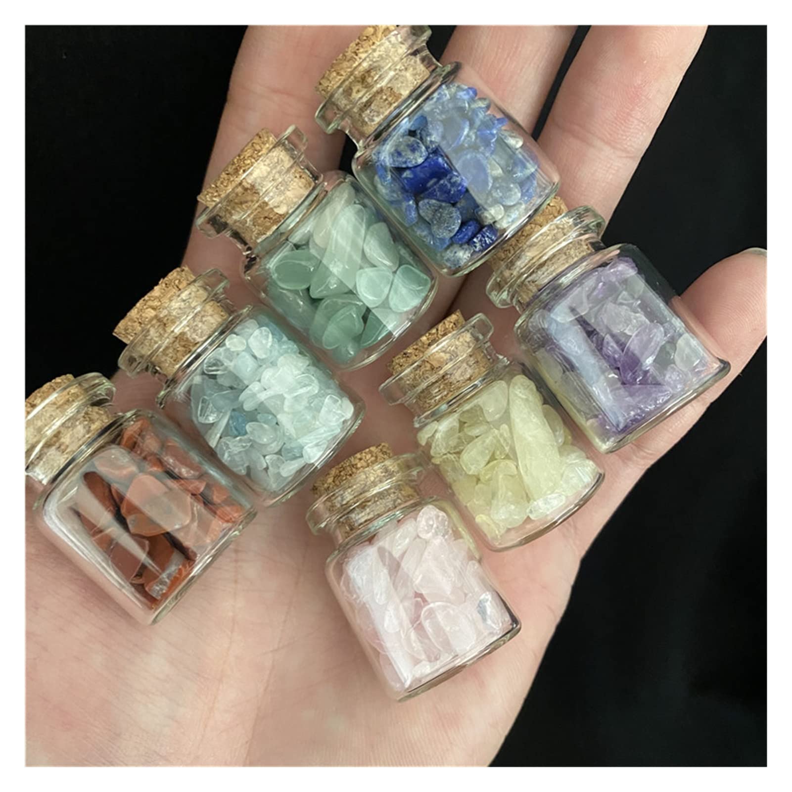 Botella de Deseos de Cristal Natural de Siete Chakras para Crear un Rincón de Paz en Casa