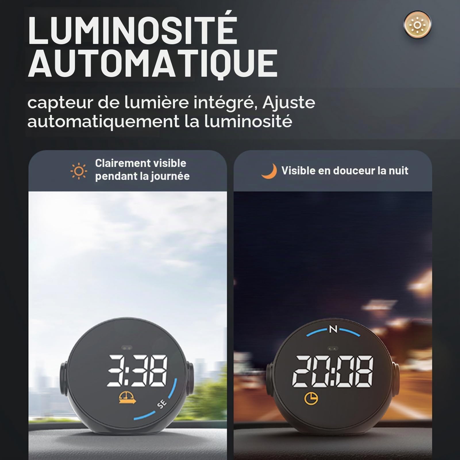HUIOP Altimètre Voiture, Compteur de Vitesse du Système GPS H600G Affichage Numérique Compteur d’Altitude et de Vitesse Affichage Tête Haute
