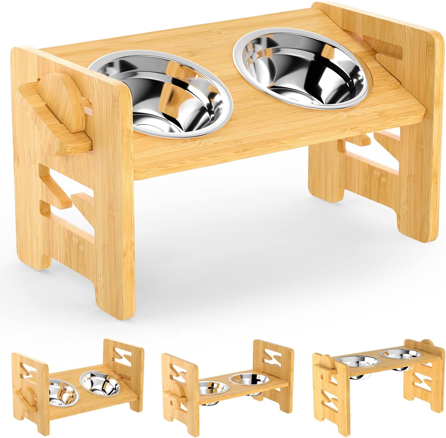 Raised Tilted Dog Bowl for Small Dogs,Elevated Slanted Feeding Bowl for