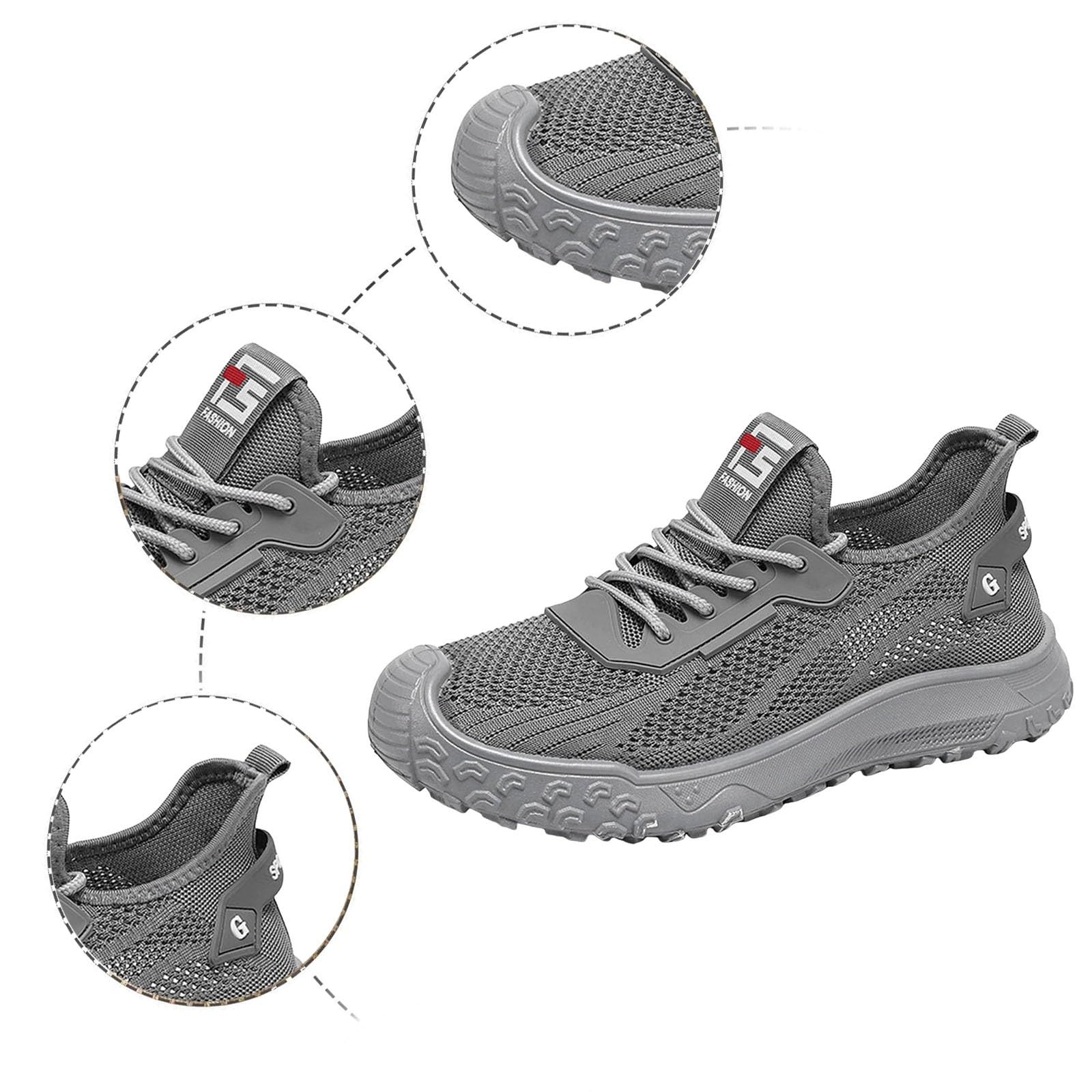 Zapatos casuales para hombre de malla transpirable, zapatos casuales para suela ligera y suave, cómodos tenis para caminar