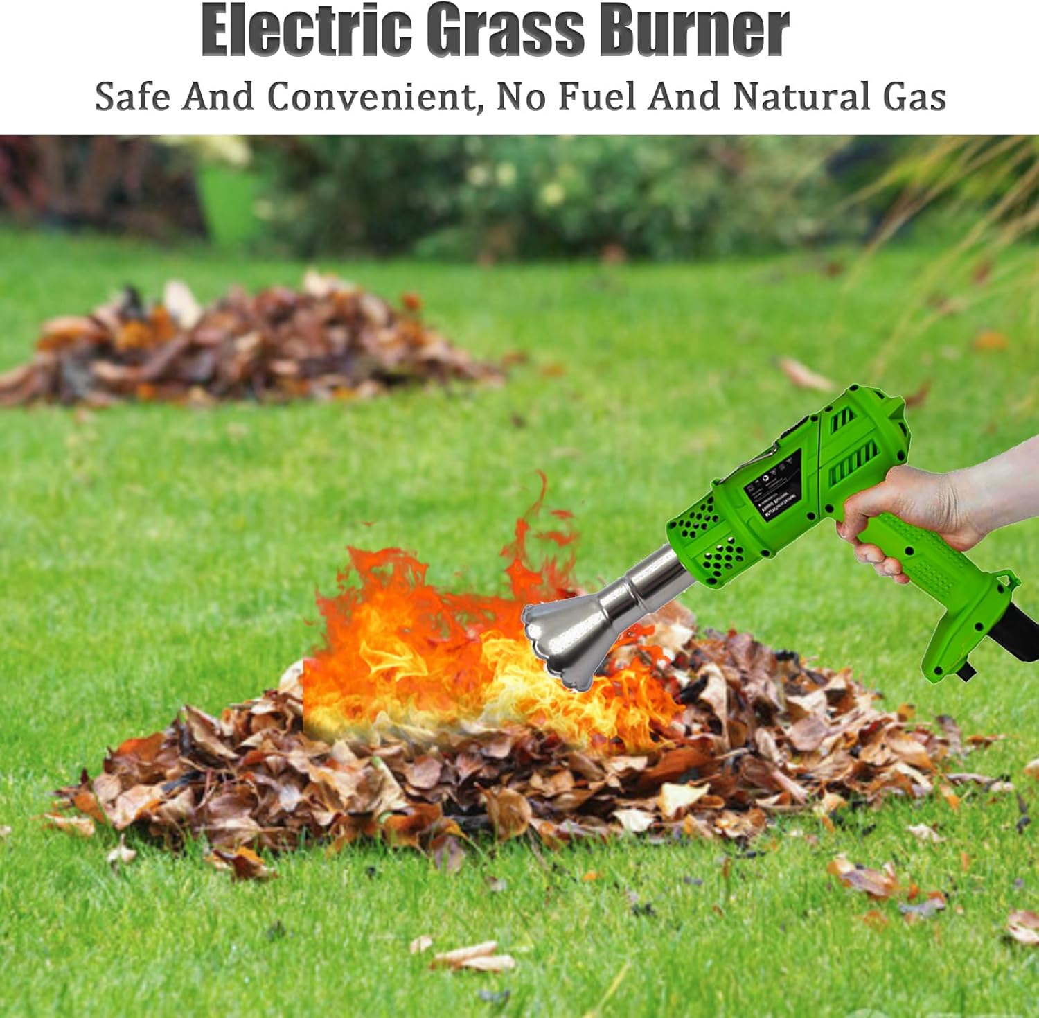 3-in-1 Electric Weed Burner Wand - 1500W Garden Weed Eater - Heat Gun with Adjustable Temperature, Nozzle Replacements for Flame Weeding, Roofing, and Ice Melting – Eco-Friendly, Safe, High Power