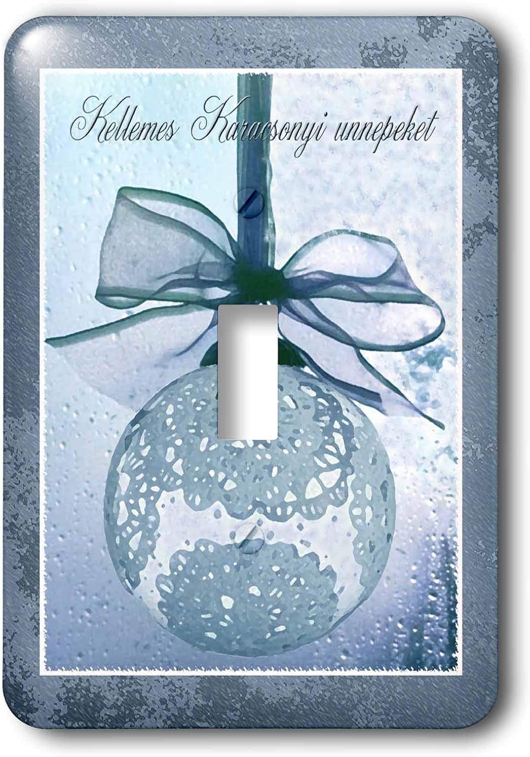 3dRose lsp_37017_1 Kellemes Karacsonyi Unnepeket, Merry Christmas in Hungarian, Lace Single Toggle Switch
